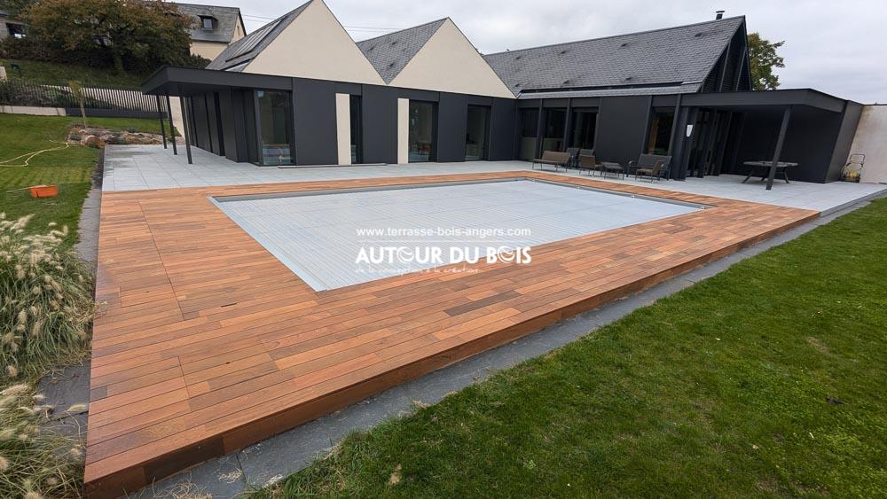 Terrasse bois au sol sur mesure à Angers