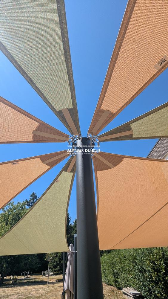 installation voile ombrage sur-mesure sur terrasse